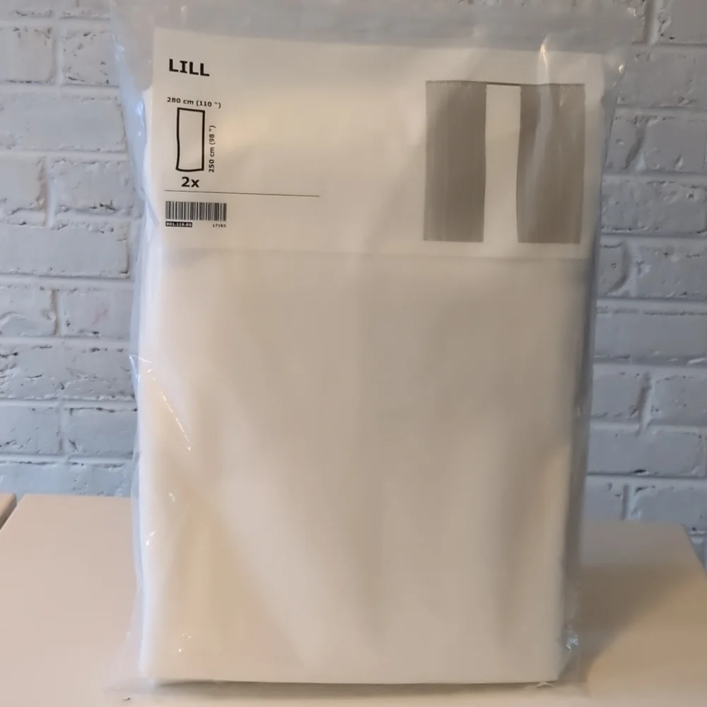 NEW Ikea LILL Lace curtains, 1 pair, white, 110x98